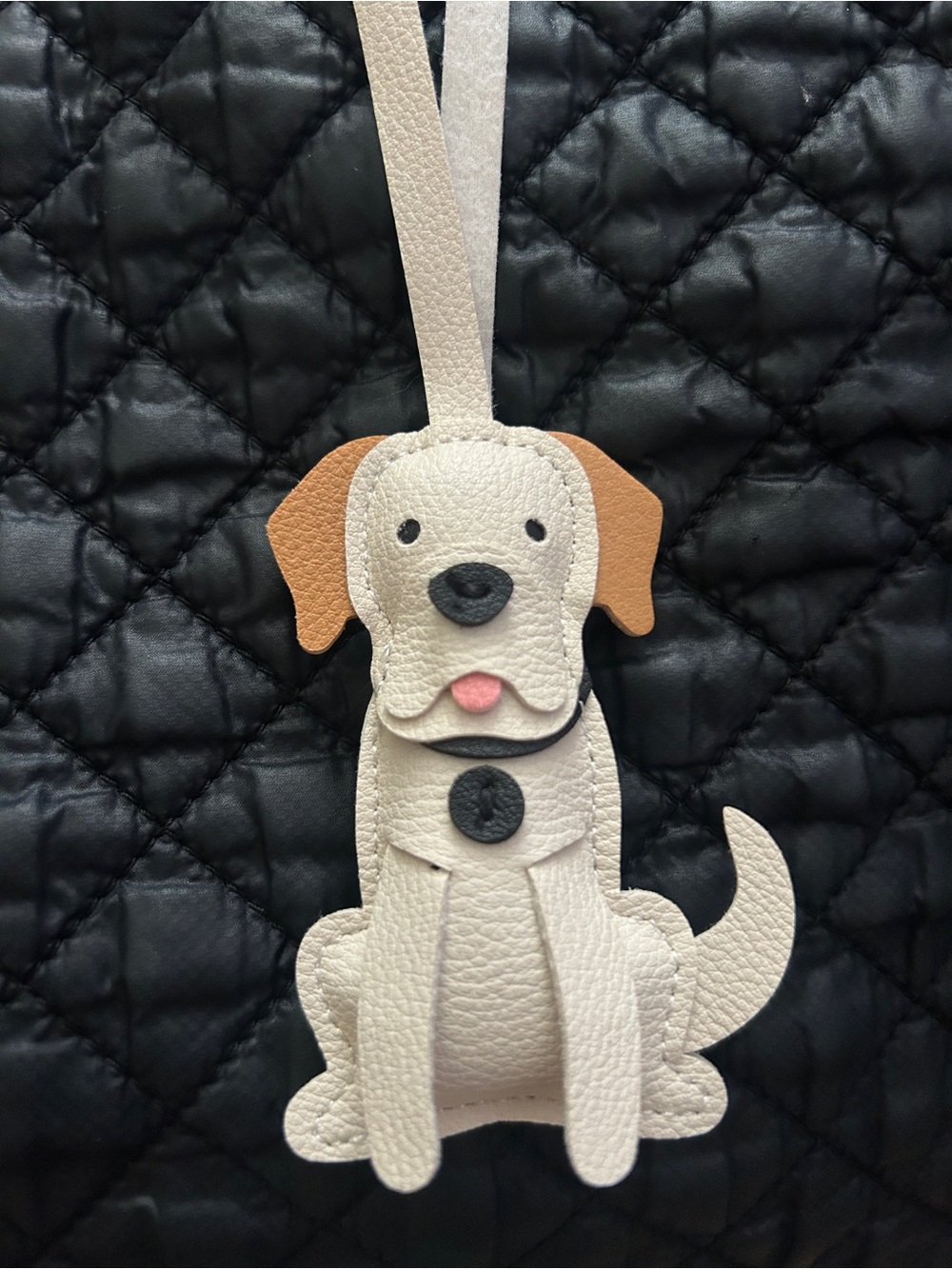 🐕 NEW Dog Bag Charm Cream Off White & Tan Lab Puppy Cute Dog Lover